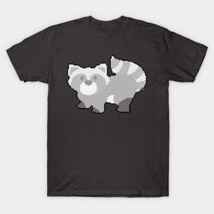 Gray Fox's Charm: Pixel Art Design for Fashionable Apparel T-Shirt